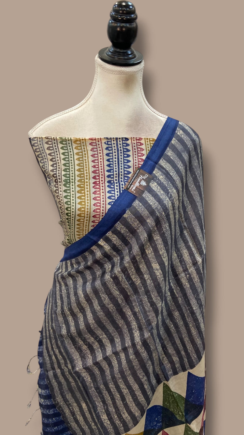 Pure Tussar Silk Handloom Banarasi Dress Material