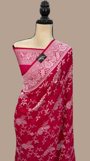 Pure Khaddi Georgette Handloom Banarasi Saree - The Handlooms