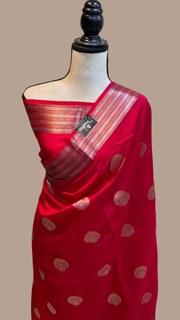 Pure Chiniya Silk Khaddi Handloom Banarasi Saree - The Handlooms