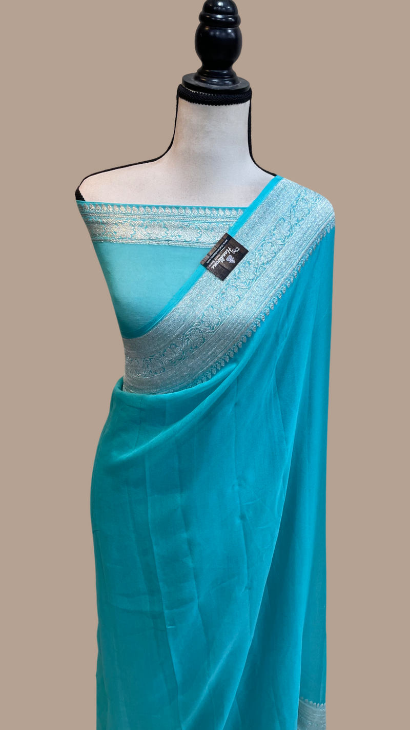 Pure Georgette Banarasi Handloom Saree - The Handlooms