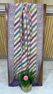 Pure Khaddi Georgette Dupatta - water zari - The Handlooms