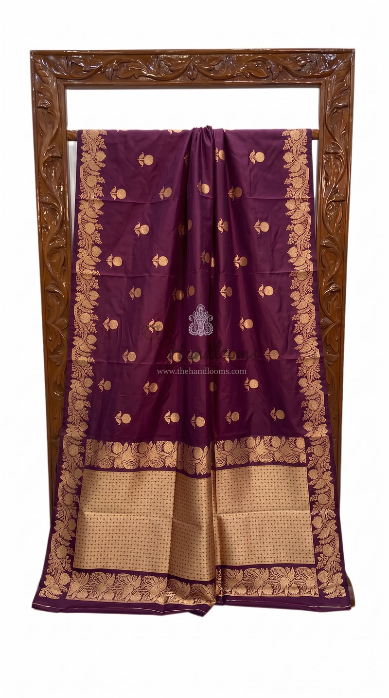 Pure Katan Silk Banarasi Handloom Saree - All Over Kadua Motifs