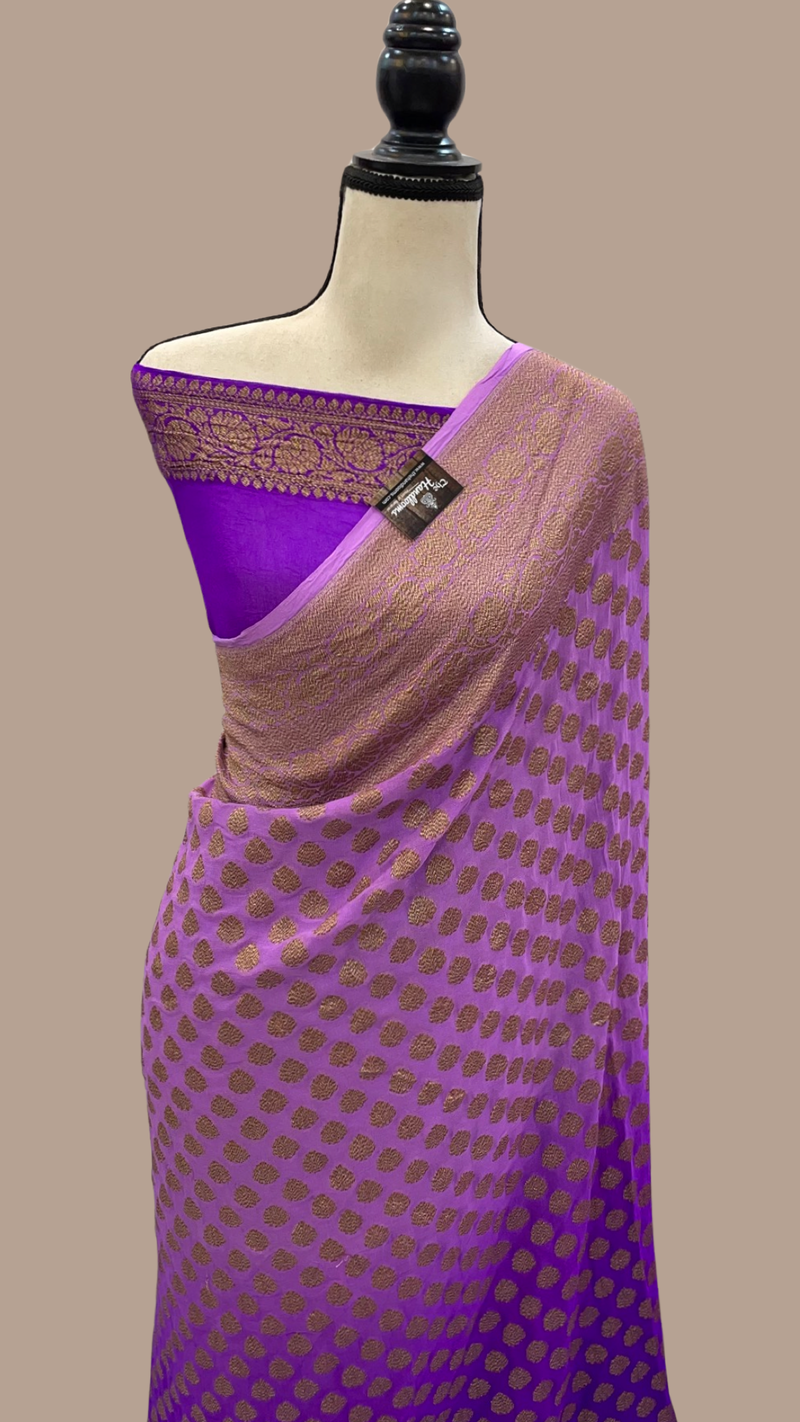 Khaddi Georgette Banarasi Saree -  Antique zari - The Handlooms