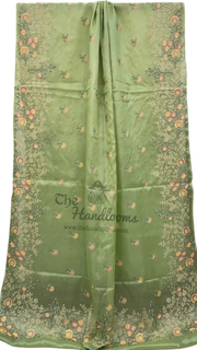 Tussar Silk Handloom Banarasi Saree With Chikankari - The Handlooms