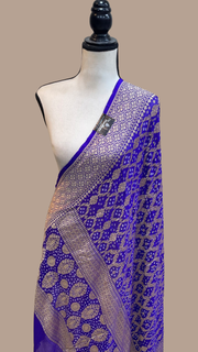 Pure Georgette Banarasi Bandhej Handloom Dupatta - The Handlooms