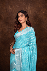 Pink Pure Chiffon Khaddi Banarasi Saree - The Handlooms