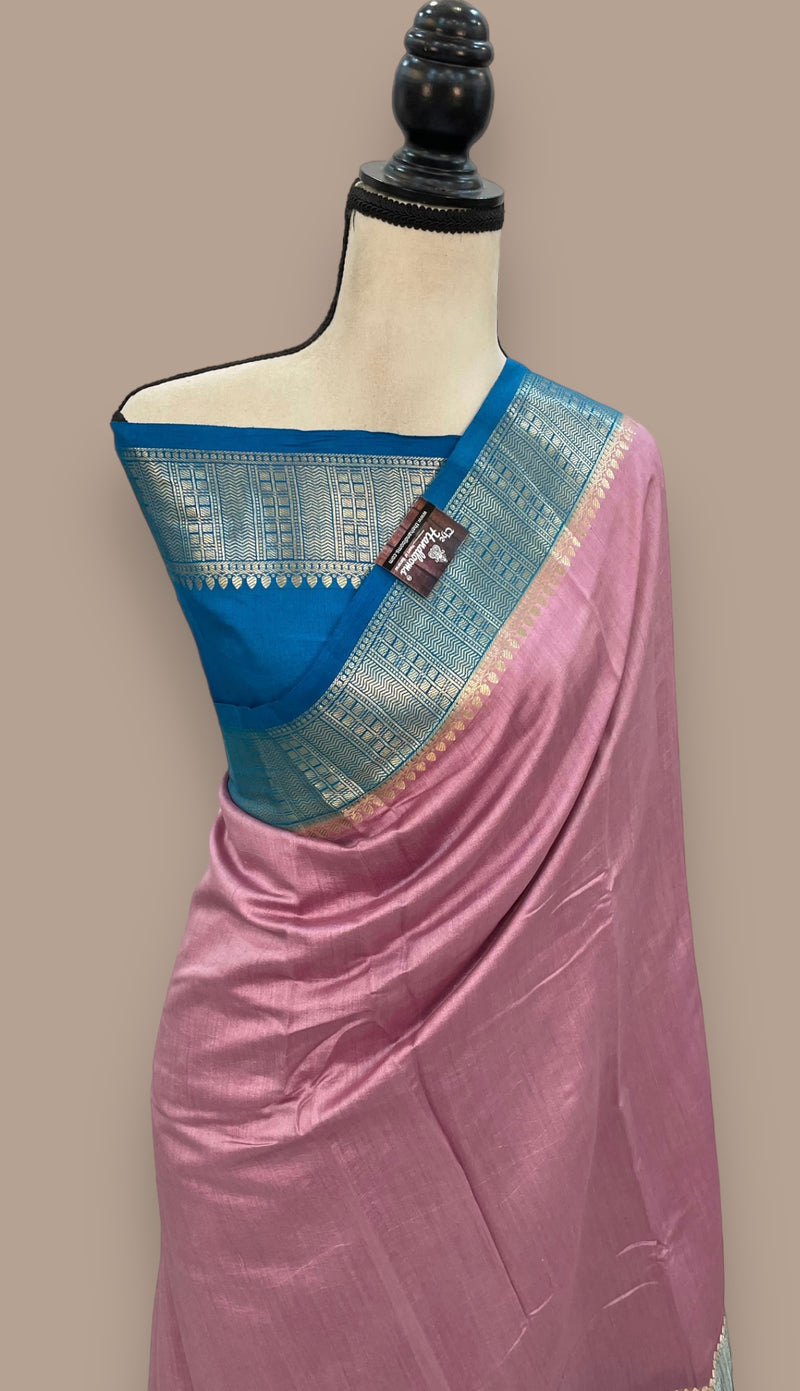 Pure Chiniya Silk Khaddi Handloom Banarasi Saree - The Handlooms