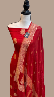 Pure Khaddi Georgette Banarasi Dress material - The Handlooms