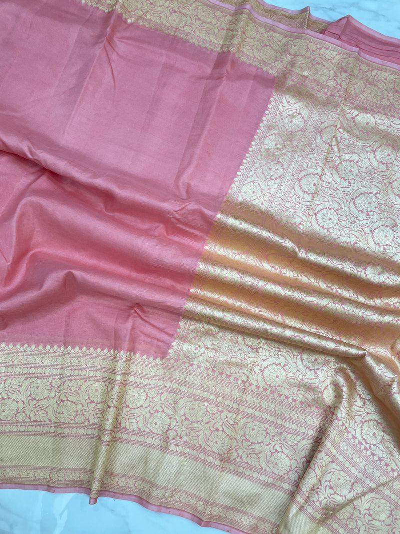 Pure Katan Silk Banarasi Handloom Saree - All over Kadua Plain - The Handlooms