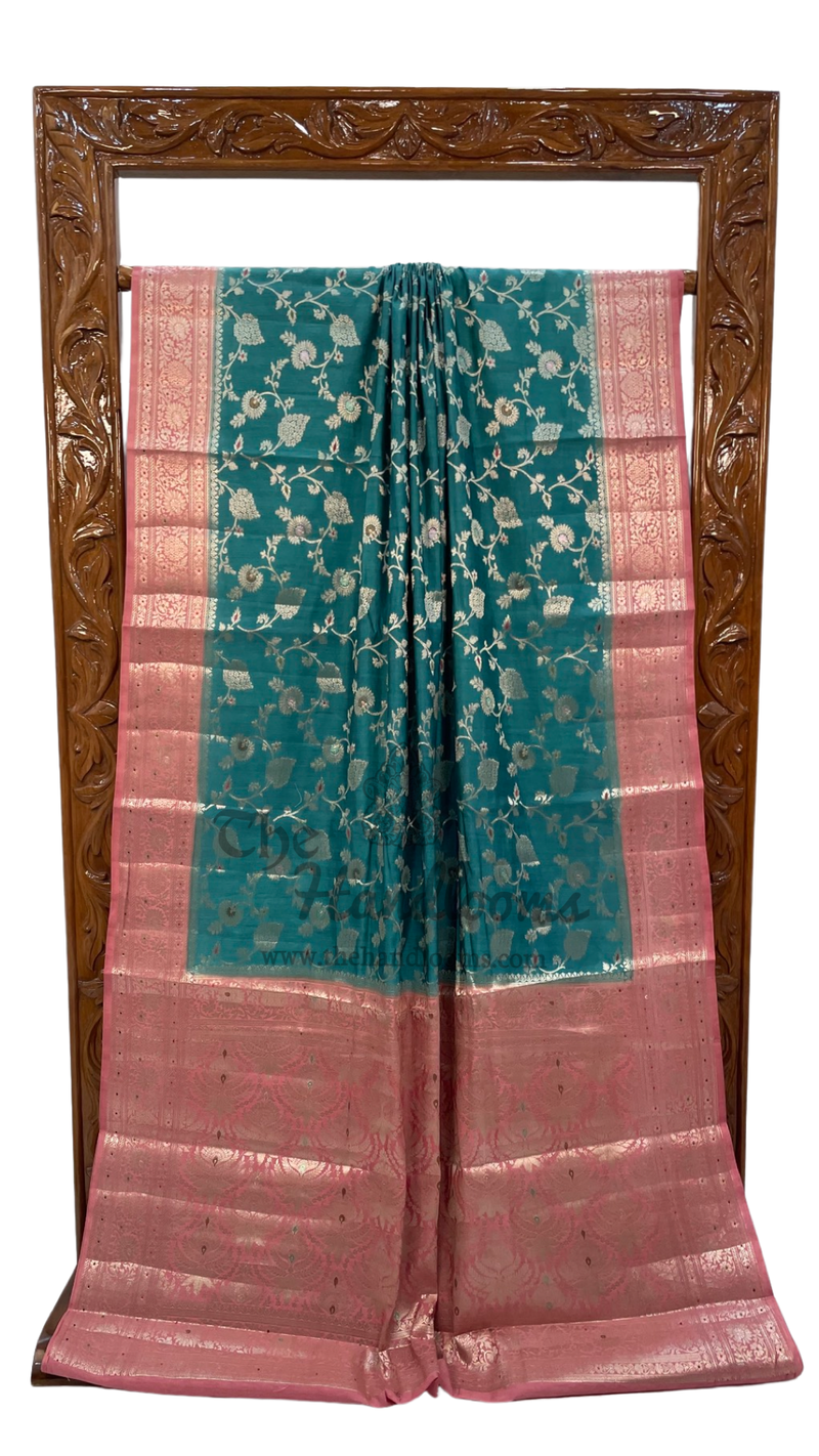 Pure Chiniya Silk Handloom Banarasi Saree - The Handlooms