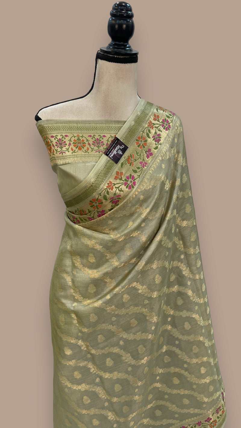 Pure Tussar Silk Handloom Banarasi Saree - The Handlooms