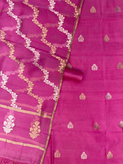 Katan Silk Handlooms Banarasi Dress material With Organza Dupatta - The Handlooms