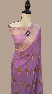 Pure Chiffon Khaddi Banarasi Saree - The Handlooms