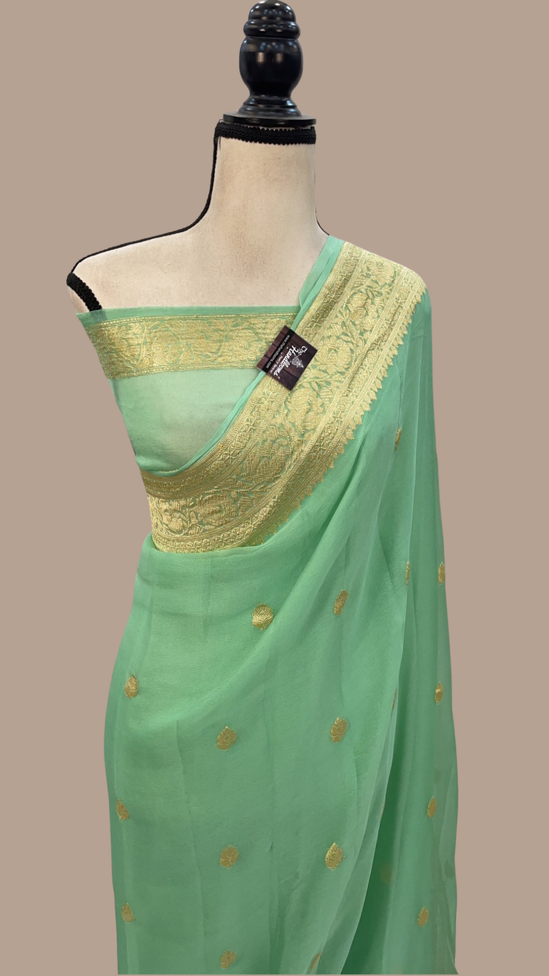 Pure Georgette Banarasi Handloom Saree - The Handlooms