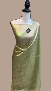 Pure Katan Silk Banarasi Handloom Saree - All over Jaal work - The Handlooms