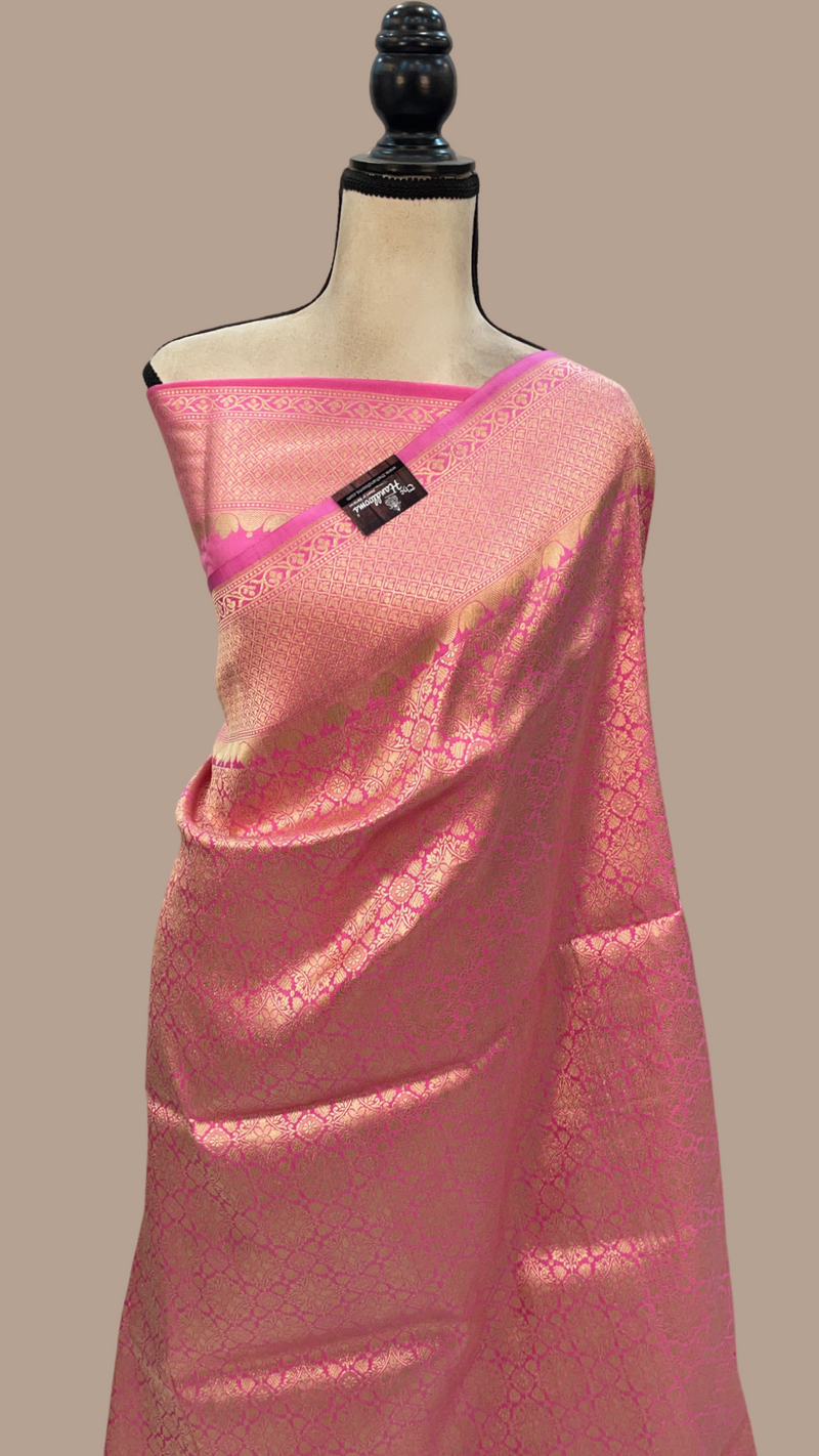 Pure Katan Silk Banarasi Handloom Saree - Tanchui Brocade - The Handlooms