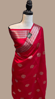 Pure Chiniya Silk Khaddi Handloom Banarasi Saree - The Handlooms