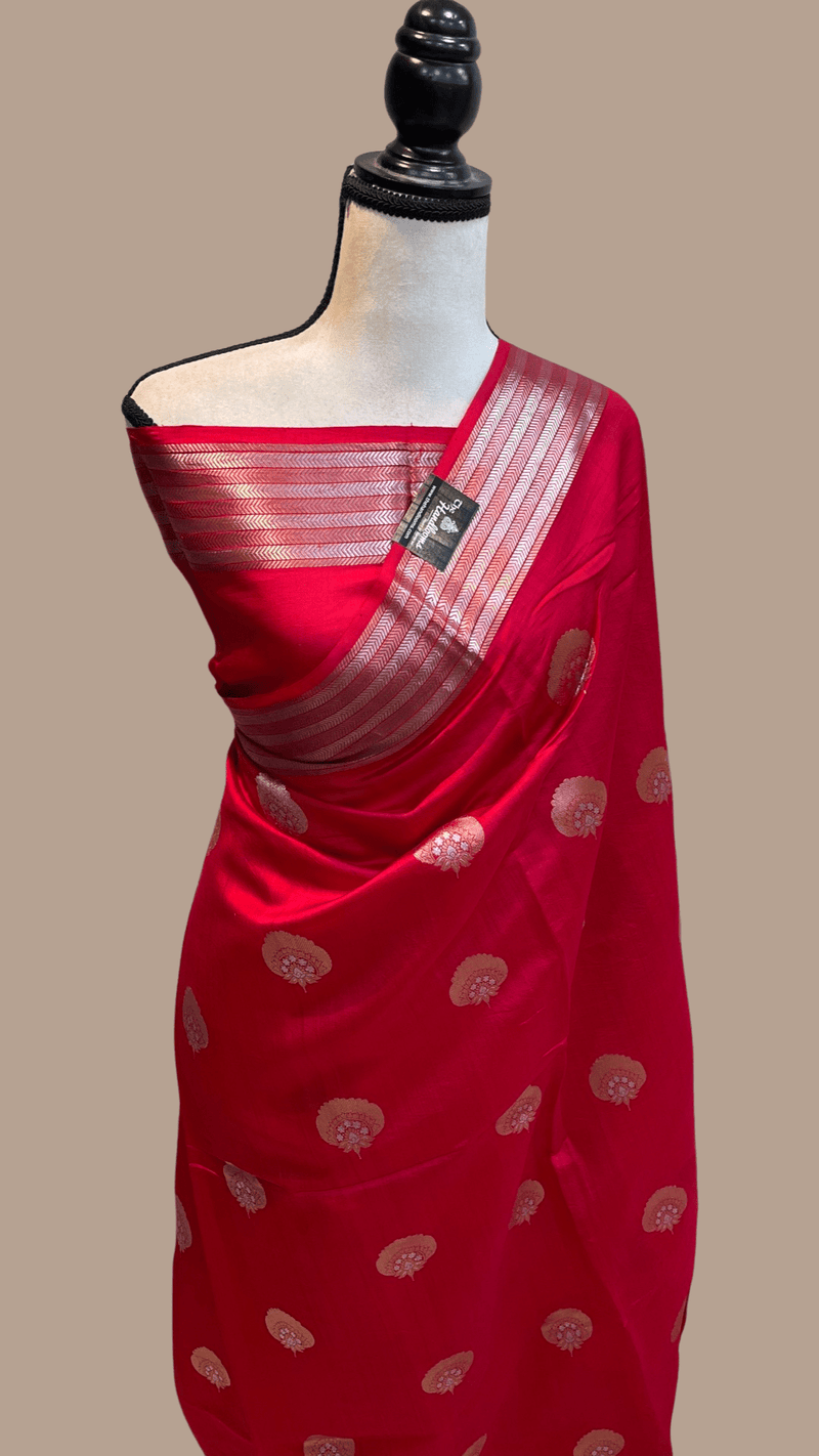 Pure Chiniya Silk Khaddi Handloom Banarasi Saree - The Handlooms