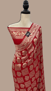 Khaddi Georgette Handloom Banarasi Saree - The Handlooms