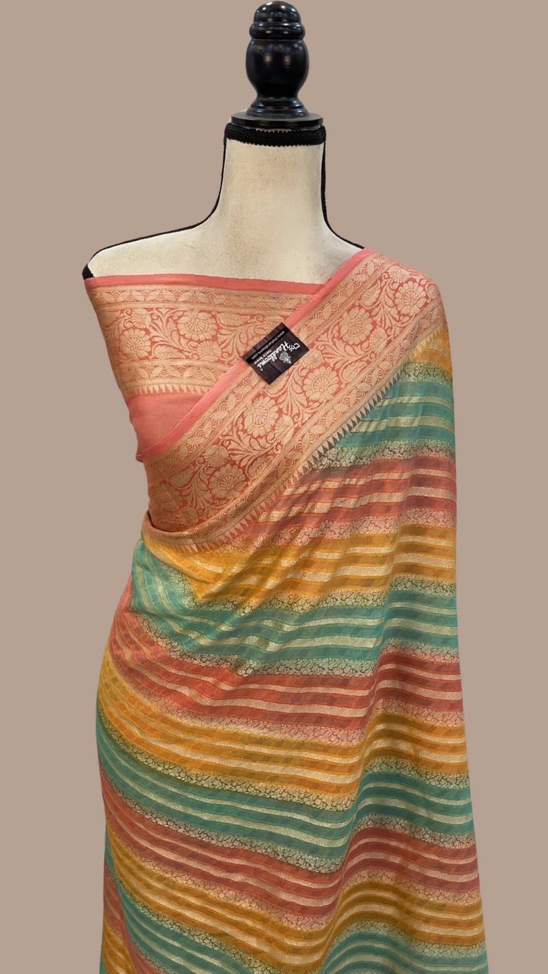 Pure Chiffon Khaddi Banarasi Saree - The Handlooms