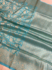 Pure Katan Silk Banarasi Handloom Saree - All Over Jaal Work - The Handlooms