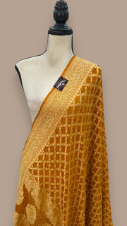 Pure Georgette Banarasi Bandhej Handloom Dupatta - The Handlooms