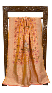Pure Katan Silk Banarasi Handloom Saree - All over Jaal work with Meenakari - The Handlooms