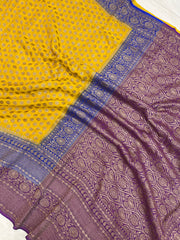 Khaddi Georgette Banarasi Saree -  Antique zari - The Handlooms