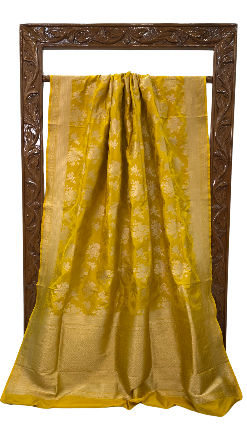 Pure Katan Silk Banarasi Handloom Saree - All over Jaal work - The Handlooms
