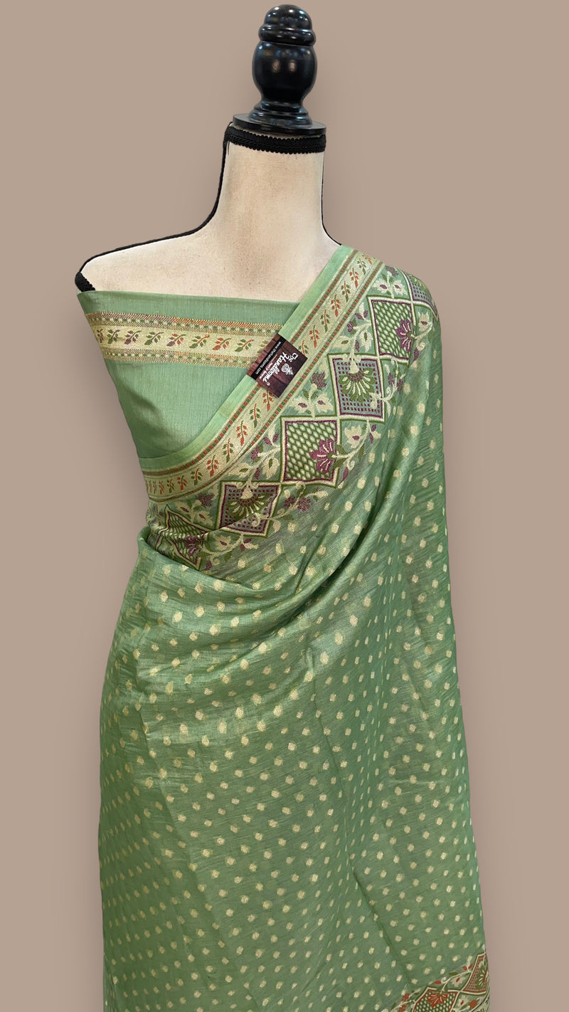 Pure Tussar Silk Handloom Banarasi Saree - The Handlooms