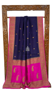 Tussar Georgette Handloom Banarasi Saree - All over kadua work - The Handlooms