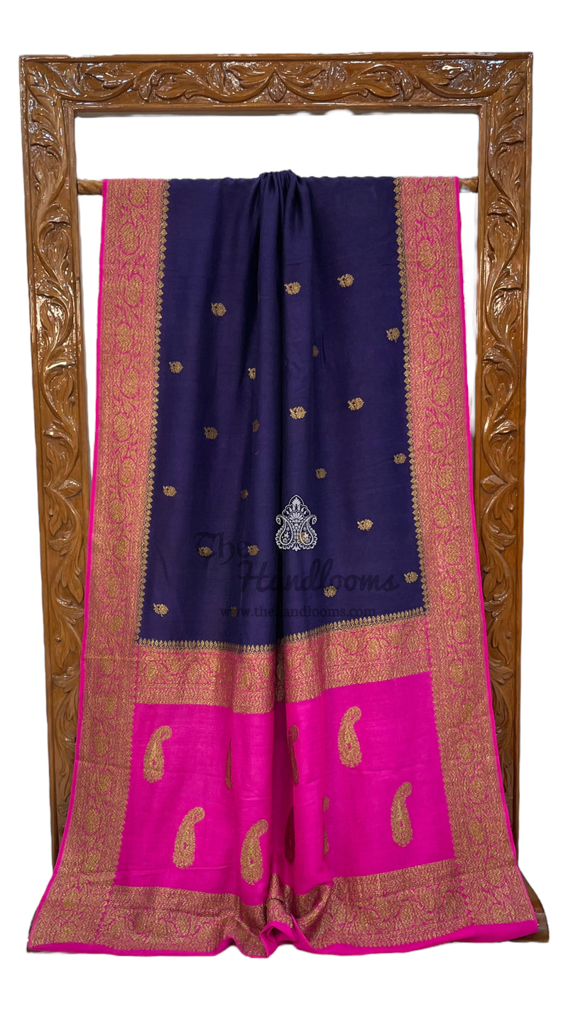 Tussar Georgette Handloom Banarasi Saree - All over kadua work - The Handlooms