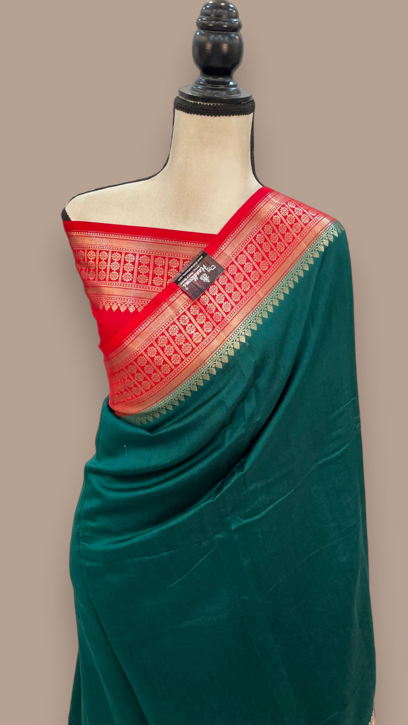 Pure Chiniya Silk Khaddi Handloom Banarasi Saree - The Handlooms