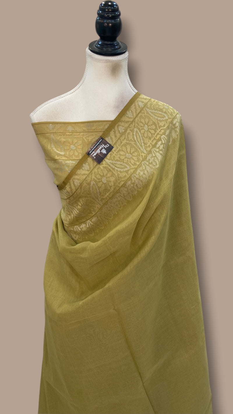 Real Zari Pure Cotton Banarasi Handloom Saree