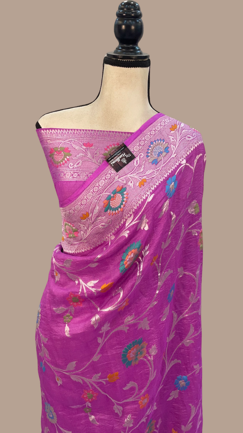 Tussar Georgette Handloom Banarasi Saree - The Handlooms