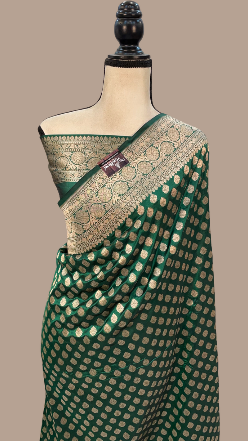 Pure Katan Silk Banarasi Handloom Saree - All over jaal work - The Handlooms