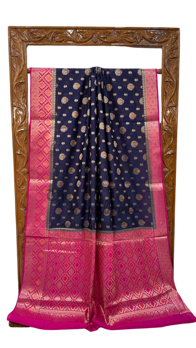 Pure Chiniya Silk Handloom Banarasi Saree - The Handlooms