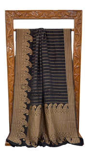 Pure Khaddi Crepe Georgette Banarasi Saree -  Antique zari - The Handlooms
