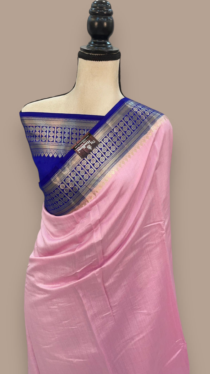 Pure Chiniya Silk Khaddi Handloom Banarasi Saree - The Handlooms