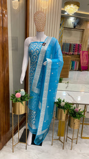 Khaddi Georgette Banarasi Dress material - The Handlooms