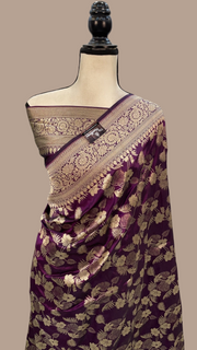 Pure Katan Silk Banarasi Handloom Saree - All over jaal work - The Handlooms