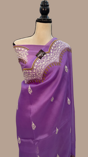 Pure Organza Chikankari Handloom Banarasi Saree - The Handlooms