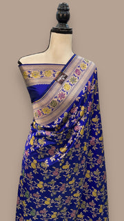 Pure Katan Silk Banarasi Handloom Saree - All over Jaal work with Meenakari - The Handlooms