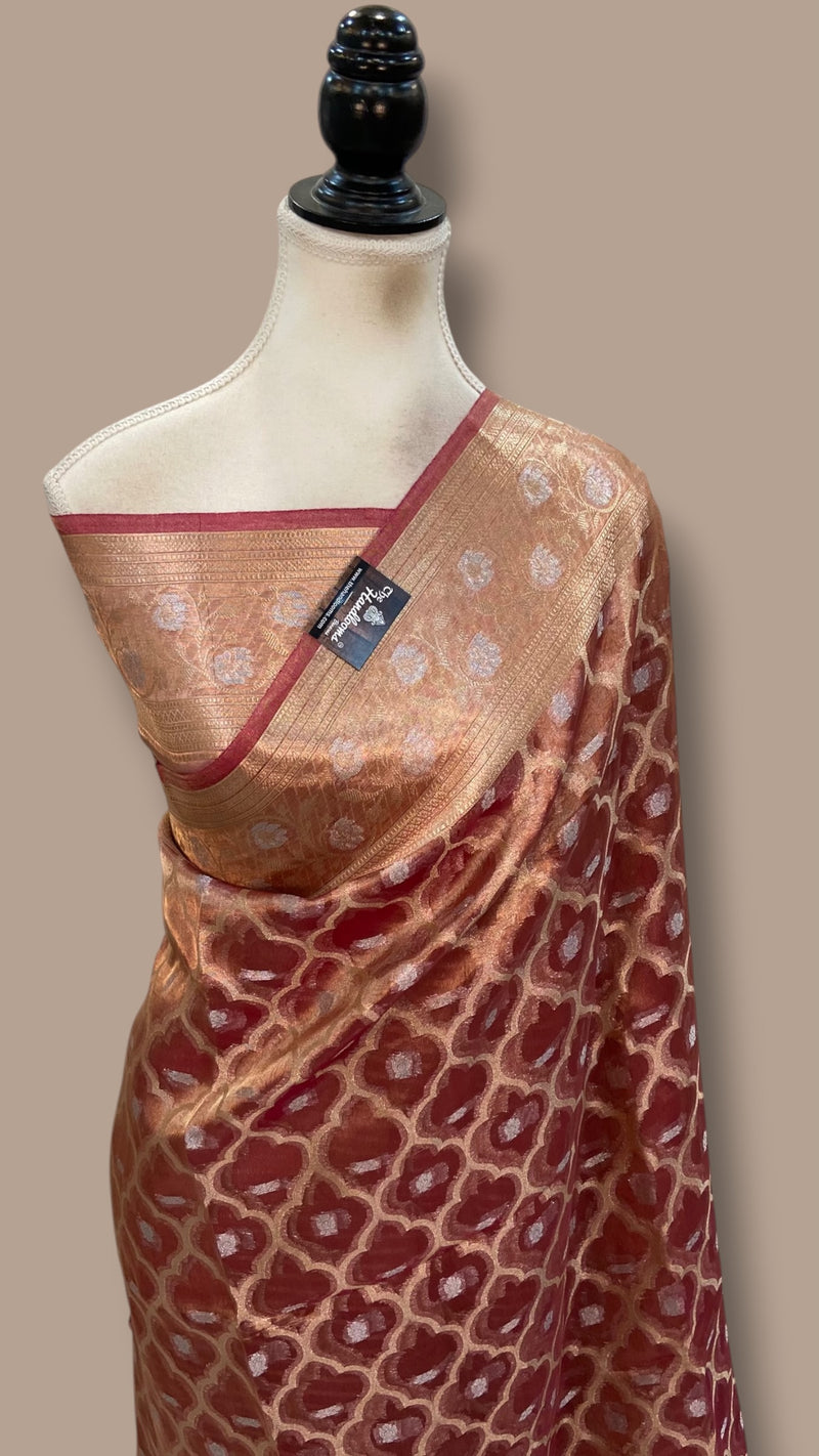 Pure Kora Tissue Silk Handloom Banarasi Saree