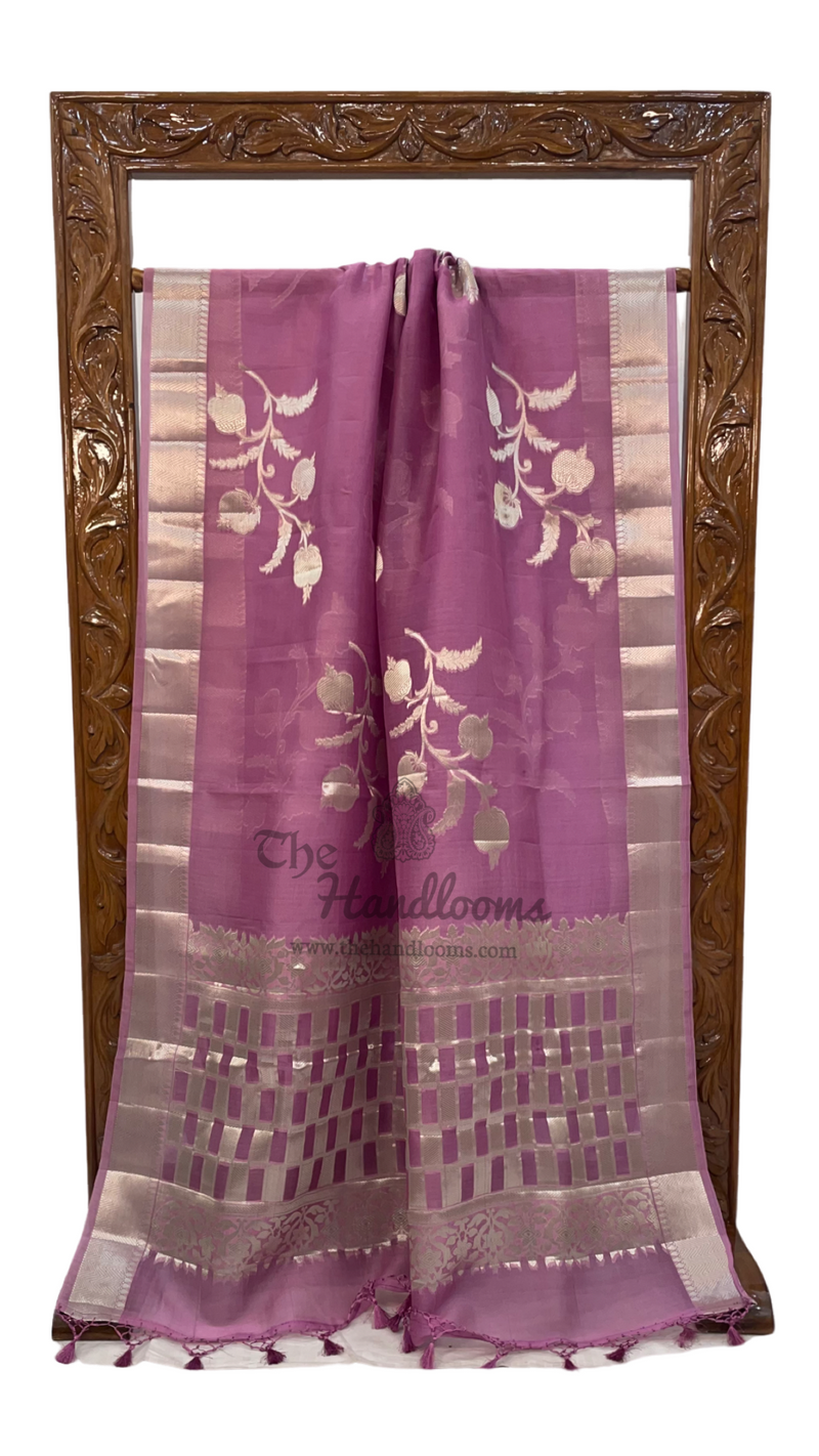 Mauvee Pure Kora Handloom Banarasi Saree - The Handlooms