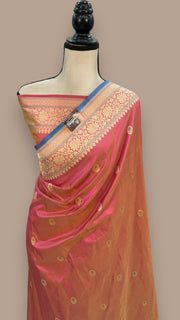 Pure Katan Silk Banarasi Handloom Saree - All over Kadua motifs With Meenakari - The Handlooms