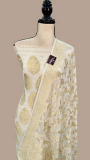 Pure Khaddi Georgette Banarasi Dress material - The Handlooms