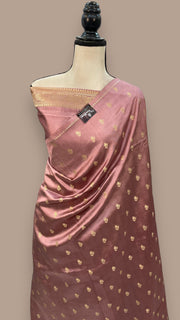 Onion Pink Pure Mango Silk Banarasi Handloom Saree - The Handlooms