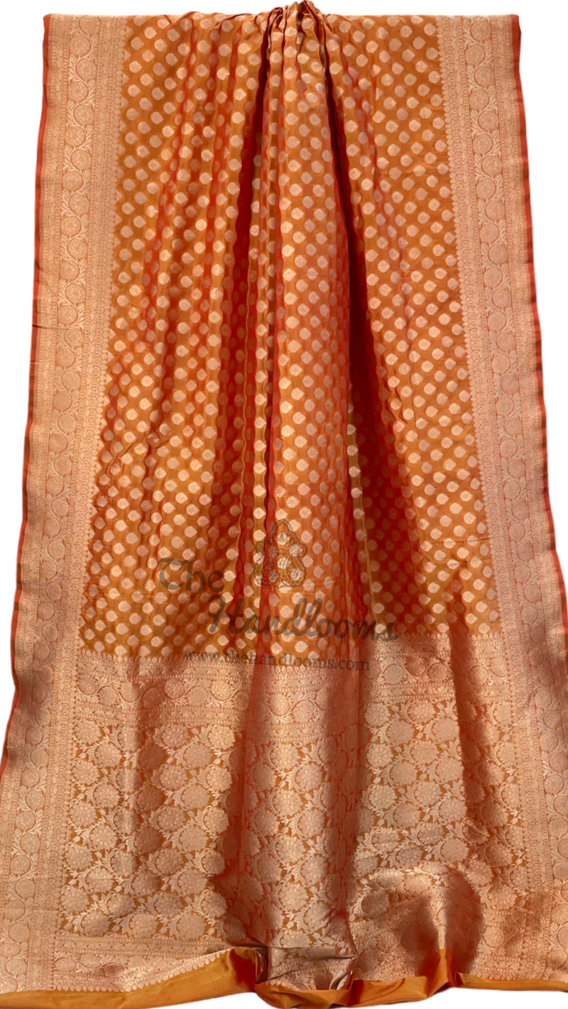 Pure Katan Silk Banarasi Handloom Saree - All over jaal work - The Handlooms