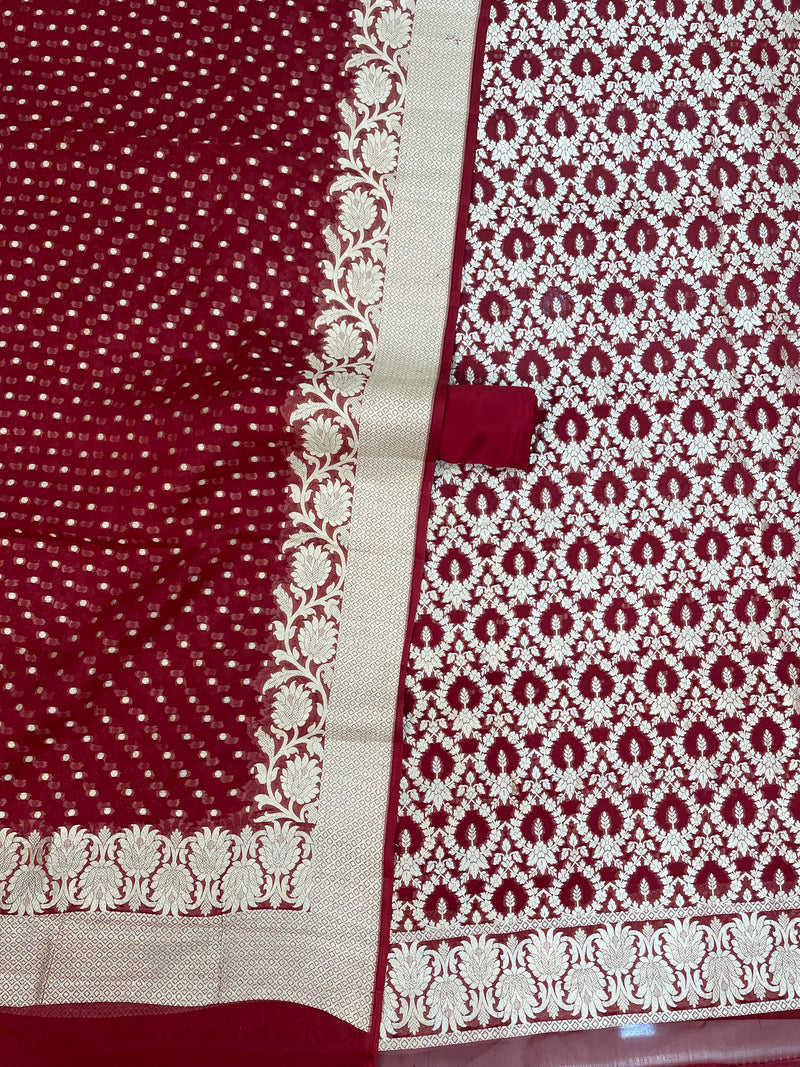 Khaddi Georgette Banarasi Dress material - The Handlooms